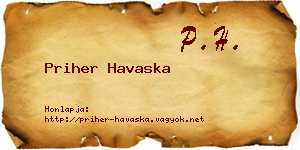Priher Havaska névjegykártya